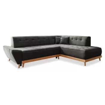 Coltar extensibil cu sezlong pe partea dreapta Miuform Dazzling Daisy L, gri inchis imagine