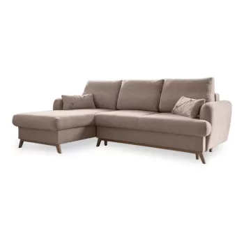 Coltar extensibil cu sezlong pe partea dreapta Miuform Scandic Lagom, bej imagine