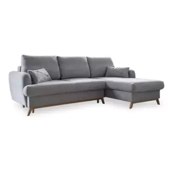 Coltar extensibil cu sezlong pe partea dreapta Miuform Scandic Lagom, gri deschis imagine