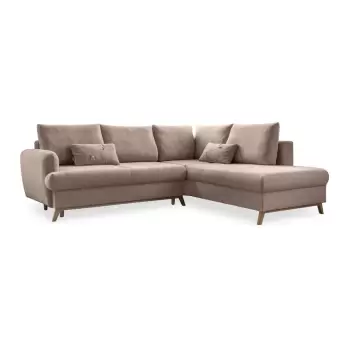 Coltar extensibil cu sezlong pe partea dreapta Miuform Scandic Lagom L, bej imagine