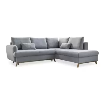 Coltar extensibil cu sezlong pe partea dreapta Miuform Scandic Lagom L, gri deschis imagine