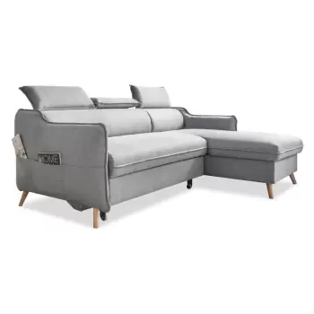 Coltar extensibil cu sezlong pe partea dreapta Miuform Sweet Harmony, gri deschis imagine