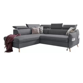 Coltar extensibil cu sezlong pe partea dreapta Miuform Sweet Harmony L, gri inchis imagine