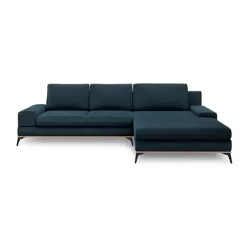 Coltar extensibil cu sezlong pe partea dreapta Windsor & Co Sofas Planet, albastru petrol imagine