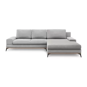 Coltar extensibil cu sezlong pe partea dreapta Windsor & Co Sofas Planet, gri deschis imagine