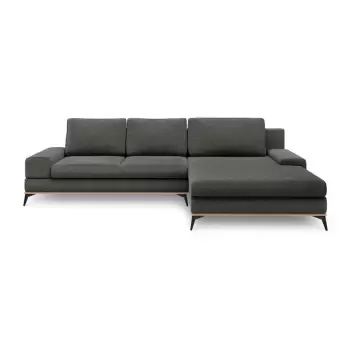 Coltar extensibil cu sezlong pe partea dreapta Windsor & Co Sofas Planet, gri inchis imagine