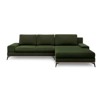 Coltar extensibil cu sezlong pe partea dreapta Windsor & Co Sofas Planet, verde smarald imagine