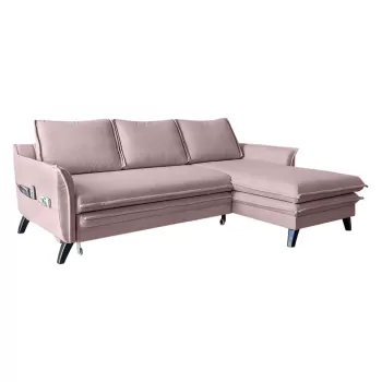 Coltar extensibil cu sezlong pe partea stanga Miuform Charming Charlie, roz pudra imagine