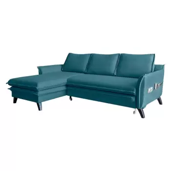 Coltar extensibil cu sezlong pe partea stanga Miuform Charming Charlie, turcoaz imagine
