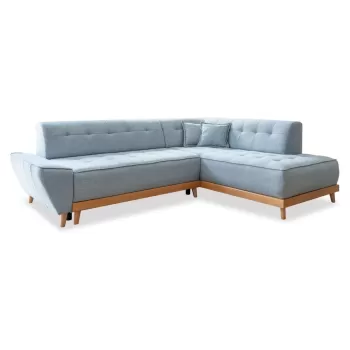 Coltar extensibil cu sezlong pe partea stanga Miuform Dazzling Daisy L, albastru deschis imagine