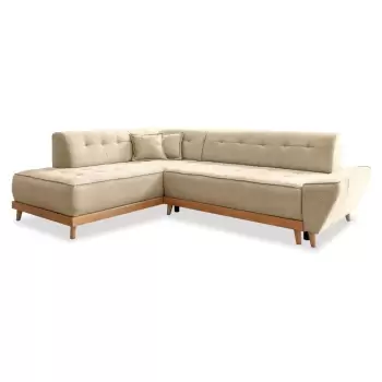 Coltar extensibil cu sezlong pe partea stanga Miuform Dazzling Daisy L, bej imagine