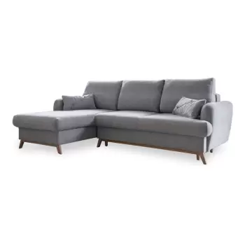 Coltar extensibil cu sezlong pe partea stanga Miuform Scandic Lagom, gri deschis imagine