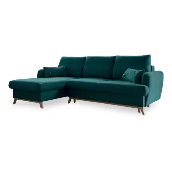 Coltar extensibil cu sezlong pe partea stanga Miuform Scandic Lagom, turcoaz imagine