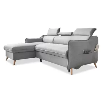 Coltar extensibil cu sezlong pe partea stanga Miuform Sweet Harmony, gri deschis imagine