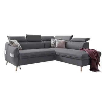 Coltar extensibil cu sezlong pe partea stanga Miuform Sweet Harmony L, gri inchis imagine