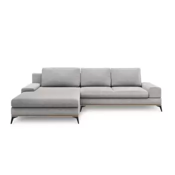 Coltar extensibil cu sezlong pe partea stanga Windsor & Co Sofas Planet, gri deschis imagine