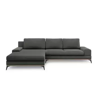 Coltar extensibil cu sezlong pe partea stanga Windsor & Co Sofas Planet, gri inchis imagine