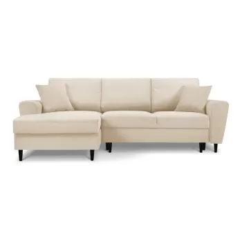 Coltar extensibil cu tapiterie reiata si sezlong pe partea dreapta Micadoni Home Moghan, bej imagine