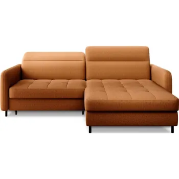 Coltar galben extensibil/cu spatiu de depozitare cu tapiterie din catifea (cu colt pe partea stanga/cu sezlong) Gomsi - ELTAP imagine