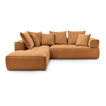 Coltar galben mustar cu tapiterie din chenille (cu colt pe partea dreapta/in forma de 