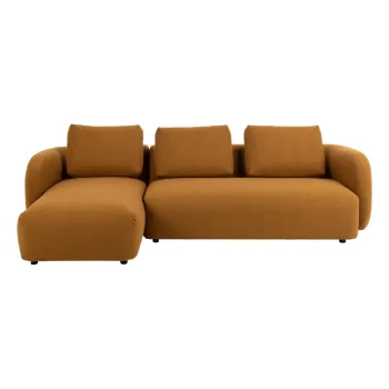 Coltar galben mustar cu tapiterie din stofa boucle (colt dreapta) Imola - Bonami Selection imagine