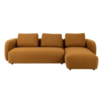 Coltar galben mustar cu tapiterie din stofa boucle (colt stanga) Imola - Bonami Selection imagine