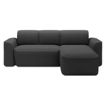 Coltar gri antracit cu tapiterie din tesatura boucle (cu colt pe partea stanga/cu sezlong) Ume - ELTAP imagine