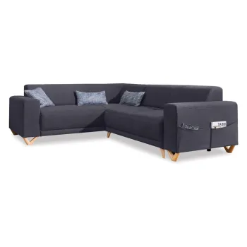 Coltar gri antracit extensibil/cu spatiu de depozitare (cu colt pe partea dreapta/in forma de 