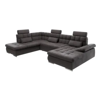 Coltar gri antracit extensibil/cu spatiu de depozitare (cu colt pe partea dreapta/in forma de 