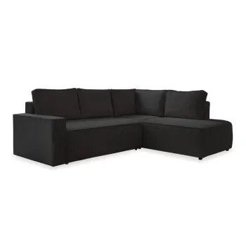 Coltar gri antracit extensibil cu tapiterie din catifea reiata (cu colt pe partea stanga ) Brave Dave - Miuform imagine