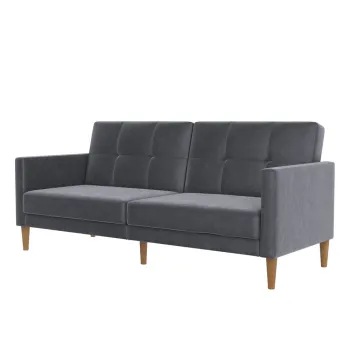 Coltar gri cu tapiterie din catifea Lilly - Storaa imagine