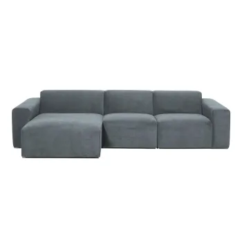 Coltar gri cu tapiterie din catifea reiata (cu colt pe partea dreapta) Sting - Scandic imagine