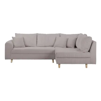 Coltar gri cu tapiterie din catifea reiata (cu colt pe partea stanga ) Ariella - Ropez imagine