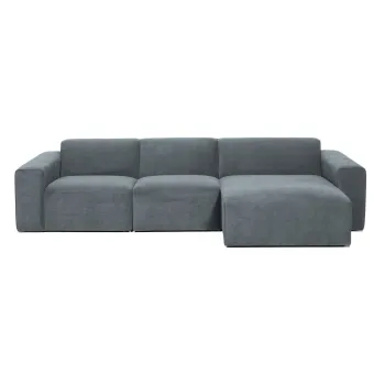 Coltar gri cu tapiterie din catifea reiata (cu colt pe partea stanga ) Sting - Scandic imagine