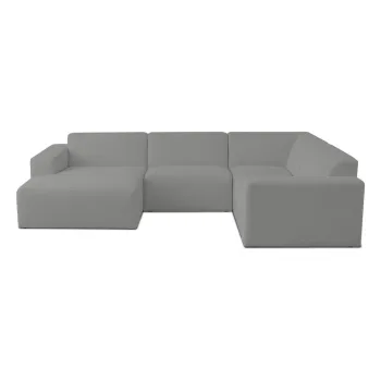 Coltar gri cu tapiterie din stofa boucle (in forma de 