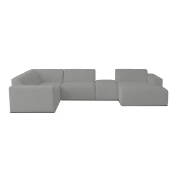 Coltar gri cu tapiterie din stofa boucle (in forma de 