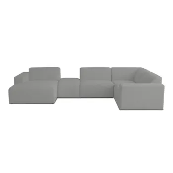 Coltar gri cu tapiterie din stofa boucle (in forma de 