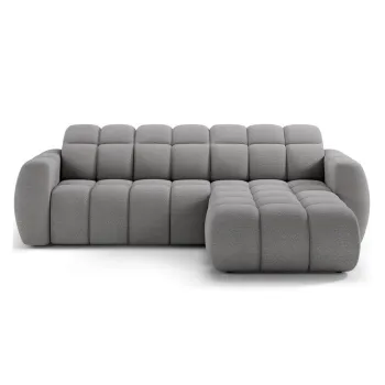 Coltar gri cu tapiterie din tesatura boucle (cu colt pe partea stanga/cu sezlong) Fanito - ELTAP imagine