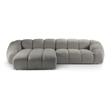 Coltar gri deschis cu tapiterie din catifea Diana - Micadoni Home imagine