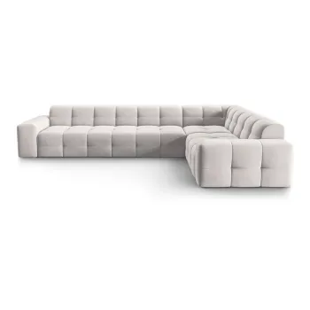 Coltar gri deschis cu tapiterie din catifea (pe partea stanga) Kendal - Micadoni Home imagine