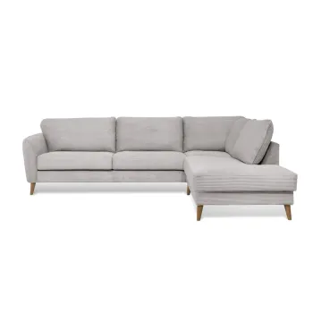 Coltar gri deschis cu tapiterie din catifea reiata (cu colt pe partea stanga ) Paris - Scandic imagine