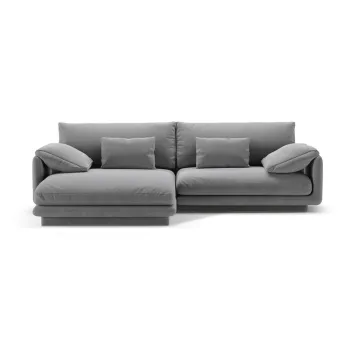 Coltar gri deschis cu tapiterie din tesatura boucle (cu colt pe partea dreapta) Torino - Micadoni Home imagine