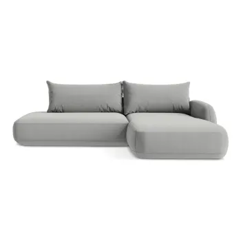 Coltar gri deschis extensibil (cu colt pe partea stanga/cu sezlong) Hale - Makamii imagine