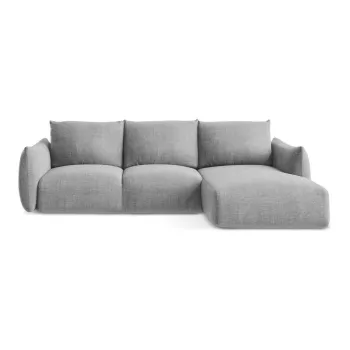 Coltar gri deschis extensibil (cu colt pe partea stanga/cu sezlong) Leila - Makamii imagine