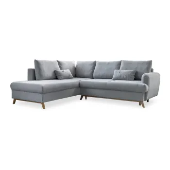 Coltar gri deschis extensibil/cu spatiu de depozitare (cu colt pe partea dreapta/in forma de 