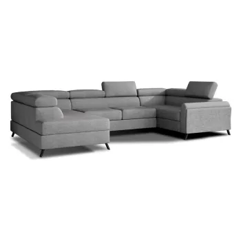 Coltar gri deschis extensibil/cu spatiu de depozitare (cu colt pe partea dreapta/in forma de 