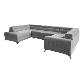 Coltar gri deschis extensibil/cu spatiu de depozitare (cu colt pe partea dreapta/in forma de 