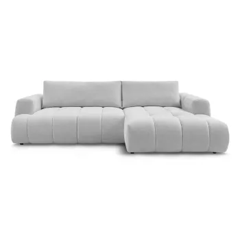 Coltar gri deschis extensibil/cu spatiu de depozitare (cu colt pe partea stanga/cu sezlong) Fuji - Bobochic Paris imagine