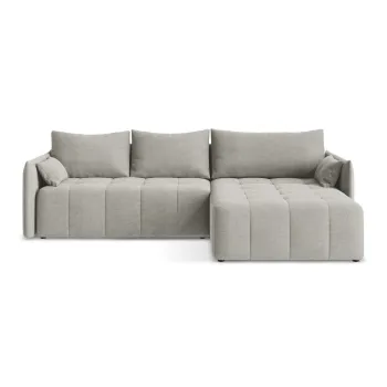 Coltar gri deschis extensibil/cu spatiu de depozitare (cu colt pe partea stanga/cu sezlong) Moku - Makamii imagine