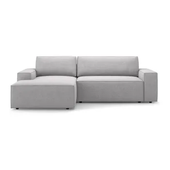 Coltar gri deschis extensibil cu tapiterie din tesatura boucle (cu colt pe partea dreapta) Jodie - Micadoni Home imagine